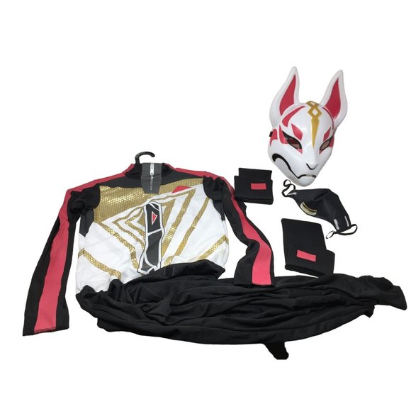 Fortnite Drift Halloween Costume w/ Jumpsuit Mask- Size Youth Medium 8-10